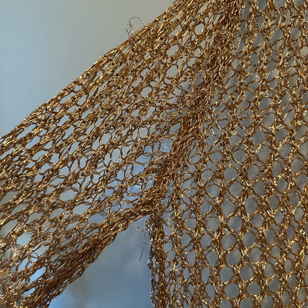 Gold Fishnet Swim Cover Up Set Top & bottoms plus size - Picture 7 of 8